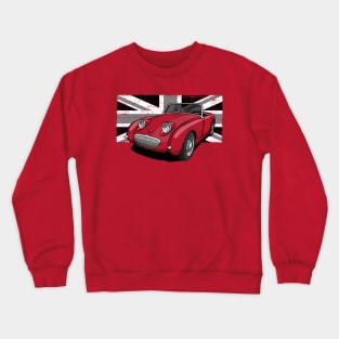 Mi dibujo del Sprite Frogeye con fondo Union Jack B&N Crewneck Sweatshirt